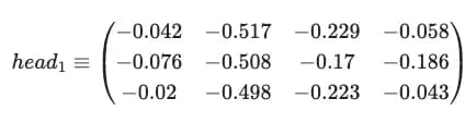 First single-head attention matrix