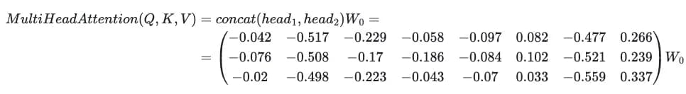 Multi-head attention as concatenation of heads times W_0