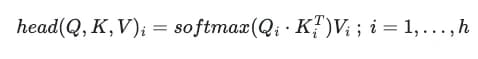 Multi-head attention as h parallel self-attention heads