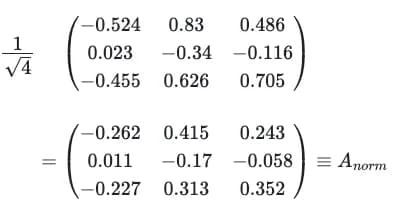 Normalized attention scores divided by the square root of d_k