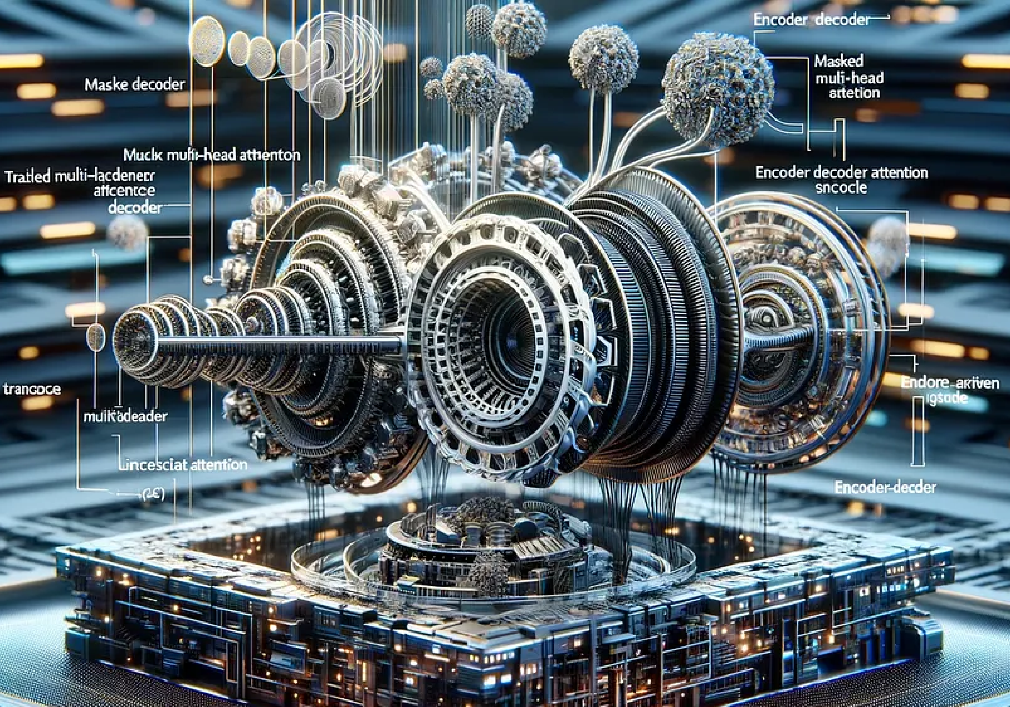 Graphic representation of the decoder in LLMs and Transformers, showcasing the intricate architecture built from scratch.